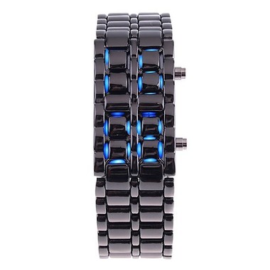 Digital Lava Style Blue LED Sports Faceless Watch For Women