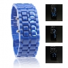 Digital Lava Style Blue LED Sports Faceless Watch For Women