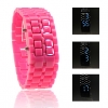 Digital Lava Style Blue LED Sports Faceless Watch For Women