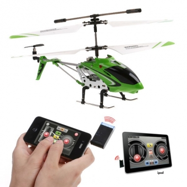 Мини-вертолёт i-Helicopter, гироскоп, управление через iPhone/iPad/iPod, 3 канала, зелёный